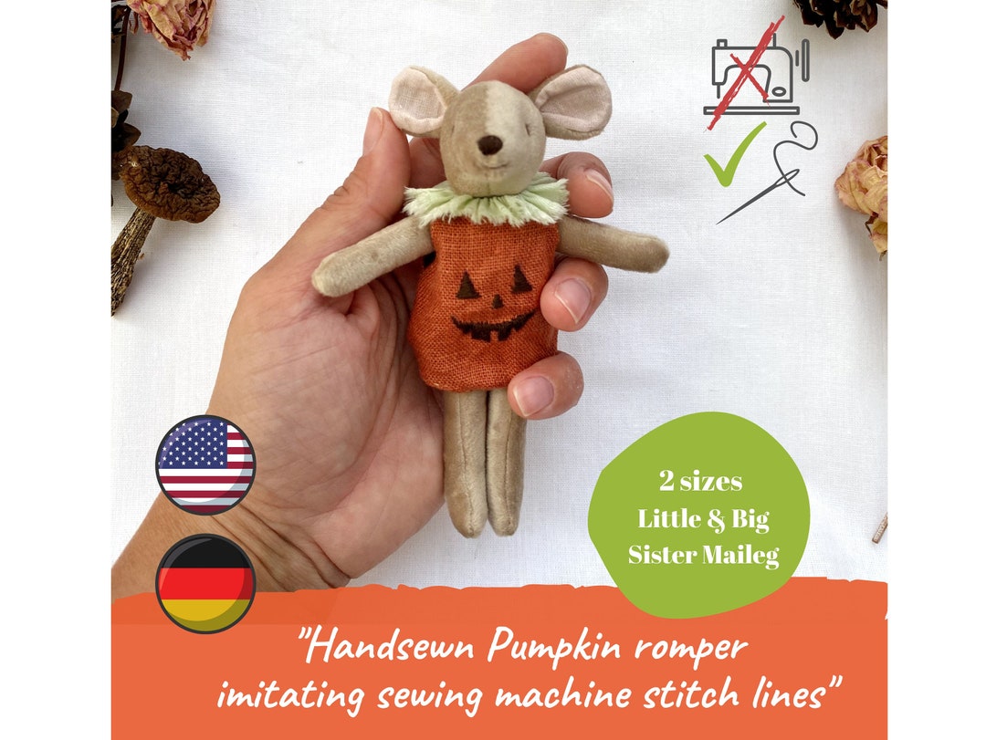 SEWING PATTERN for Beginner Pumpkin Romper Imitating Machine Stitch for