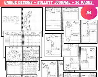 Printable Bullett Journal Printable Monthly Calendar Goal Spread Bujo Insert Weekly Spreads Weekly Habit Tracker Template Bujo Monthly 2023