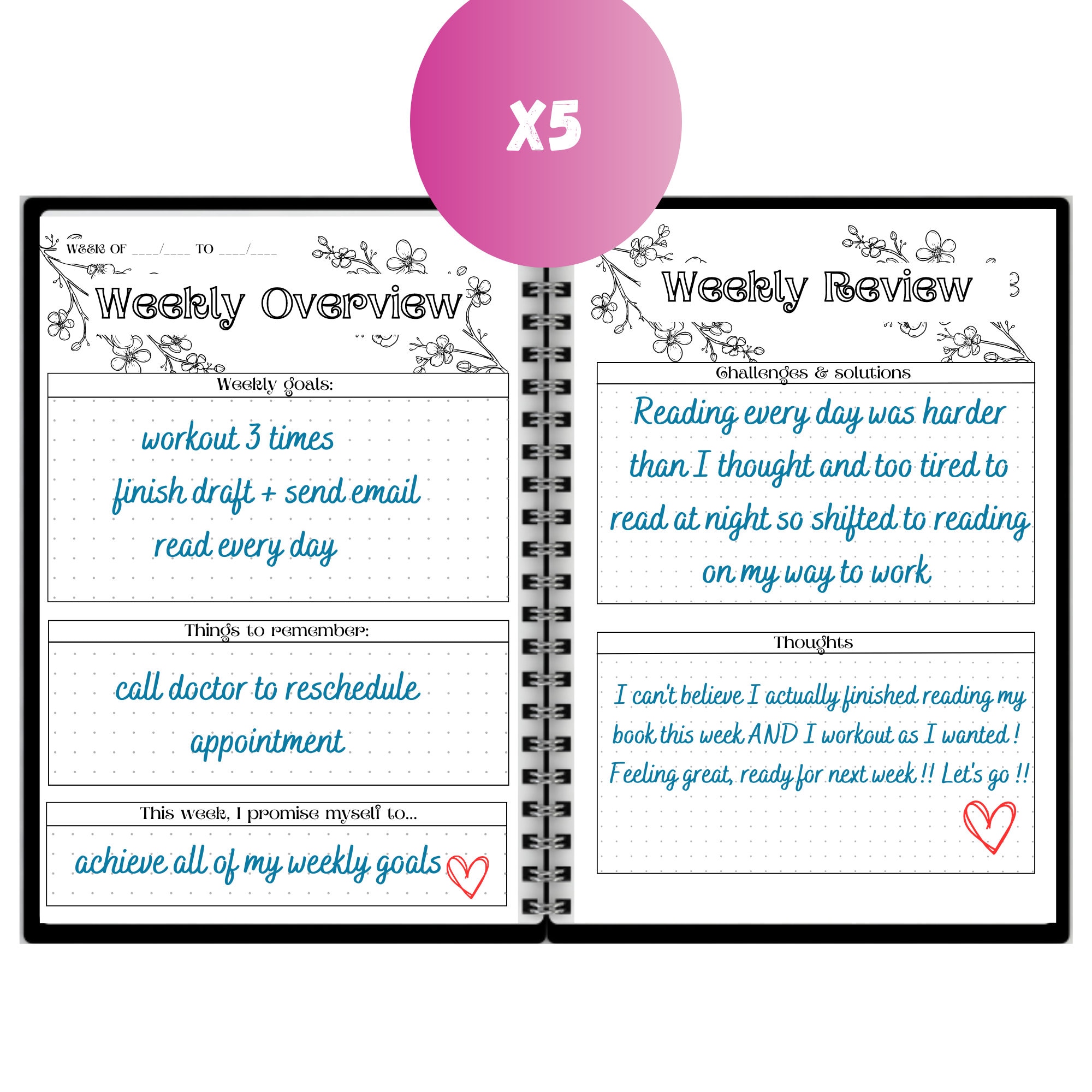 Printable Bullett Journal Printable Monthly Goal Spread Weekly Planner ...