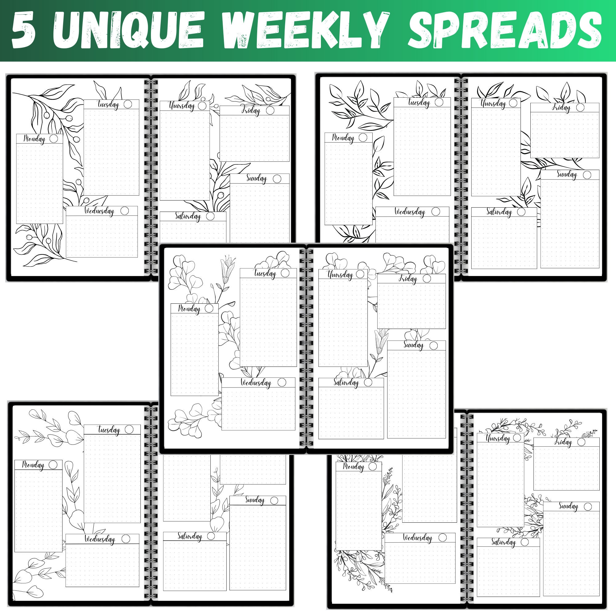 Printable Bullett Journal Printable Monthly Calendar Goal - Etsy