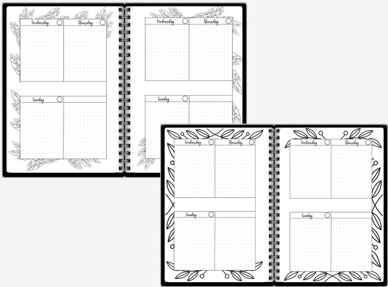 A4 Printable Planner Bujo Pages 5 Weekly Spreads Premade Bullett