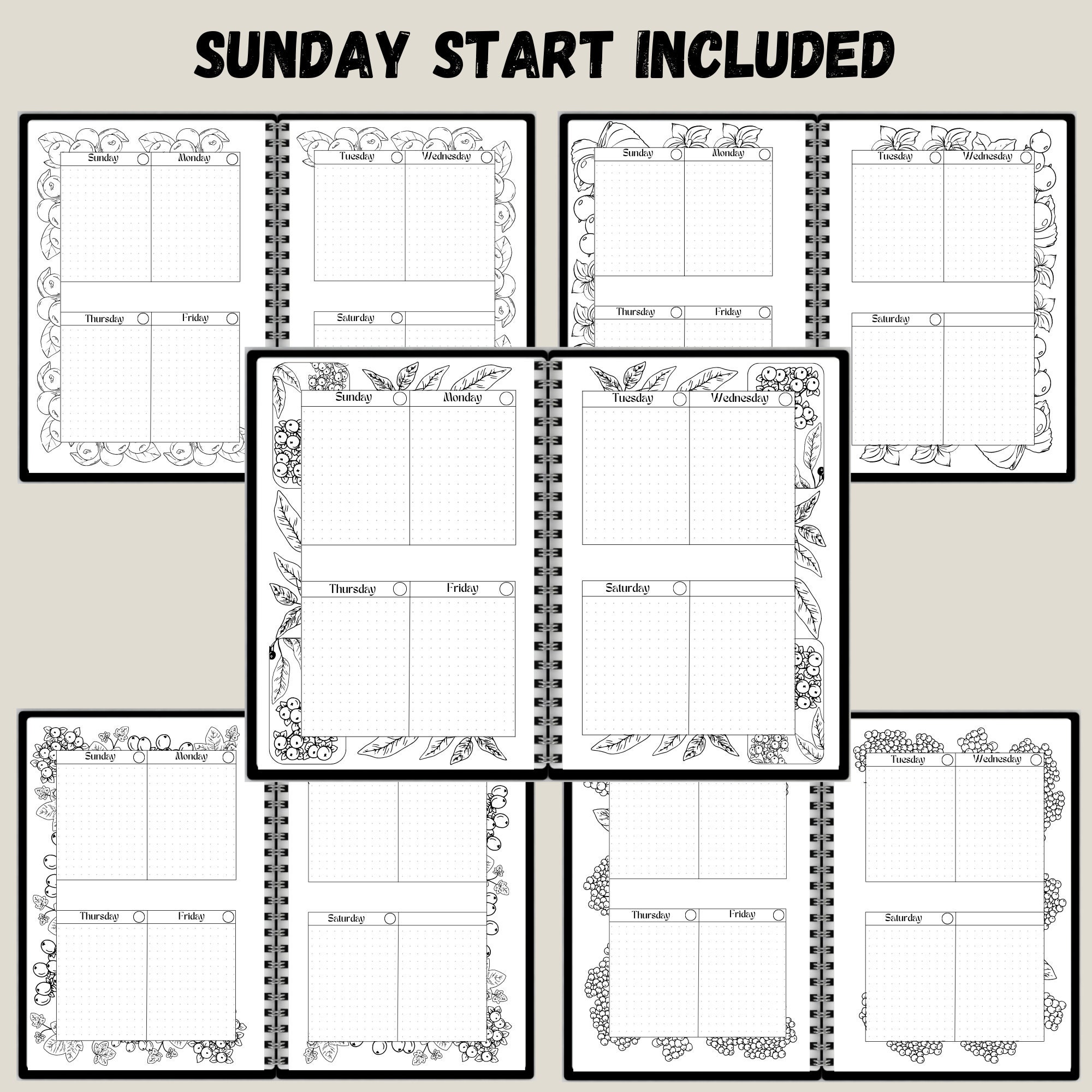 Printable Bullett Journal Printable Monthly Calendar Goal Spread Bujo ...