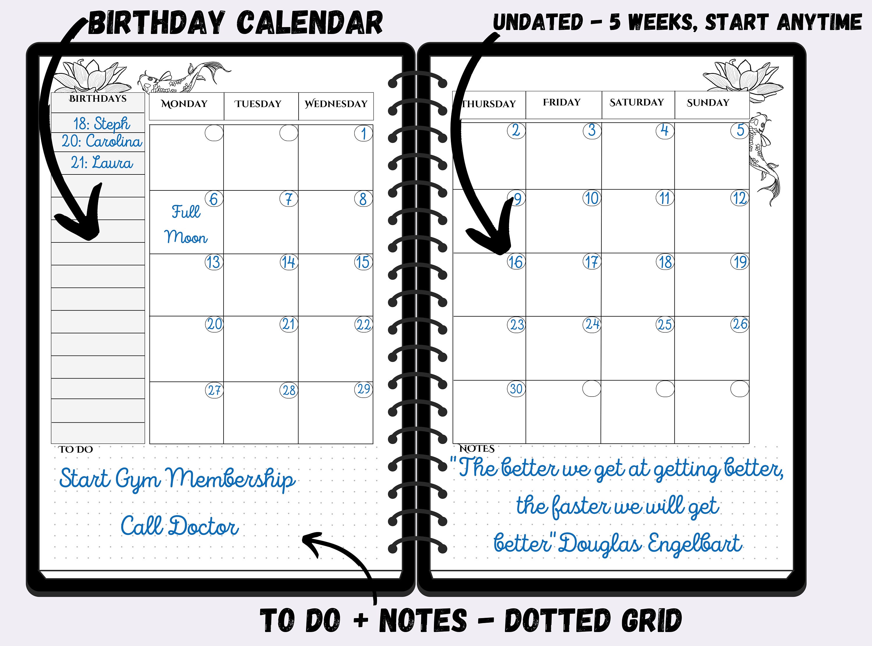 A4 Bundle Planner Bujo Bundle Printable Planner Bundle Premade Bullett ...
