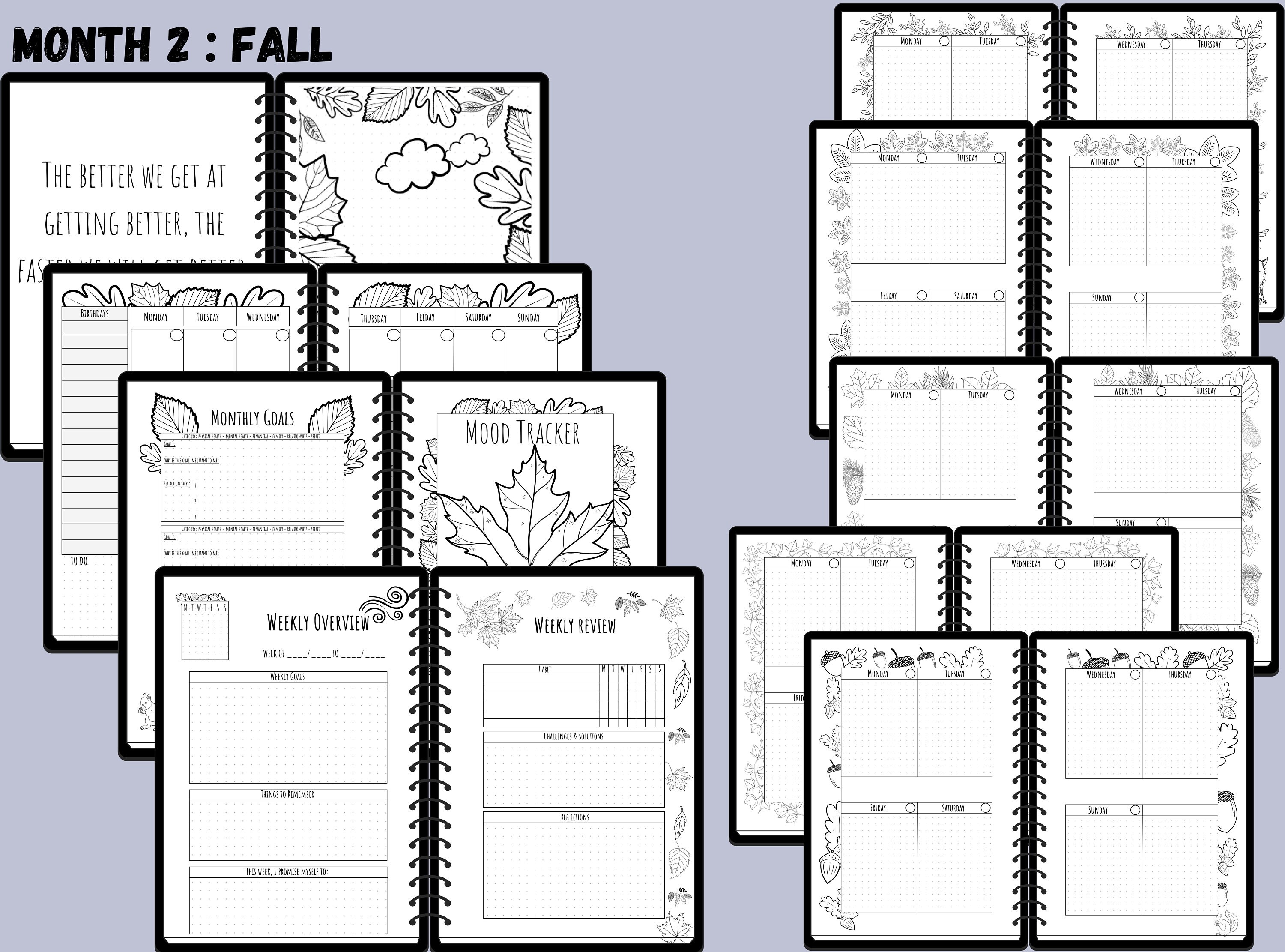 A5 Bundle Planner Bujo Bundle Printable Planner Bundle Premade Bullett ...