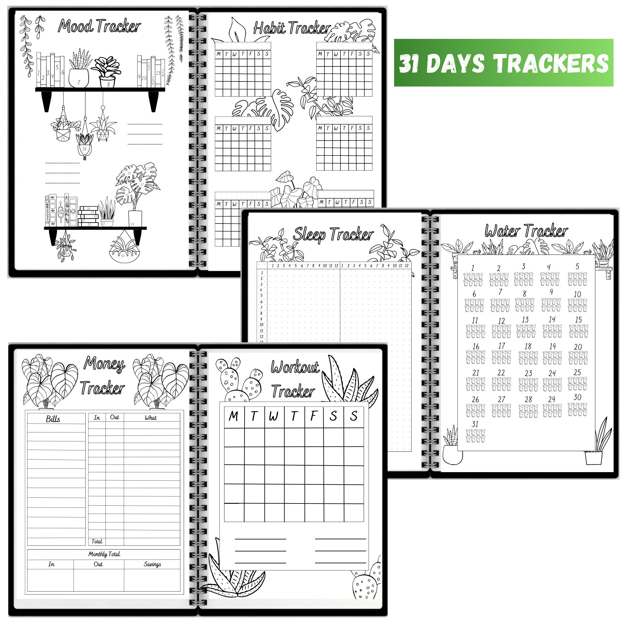 Printable Bullett Journal Printable Monthly Goal Spread Weekly Planner ...