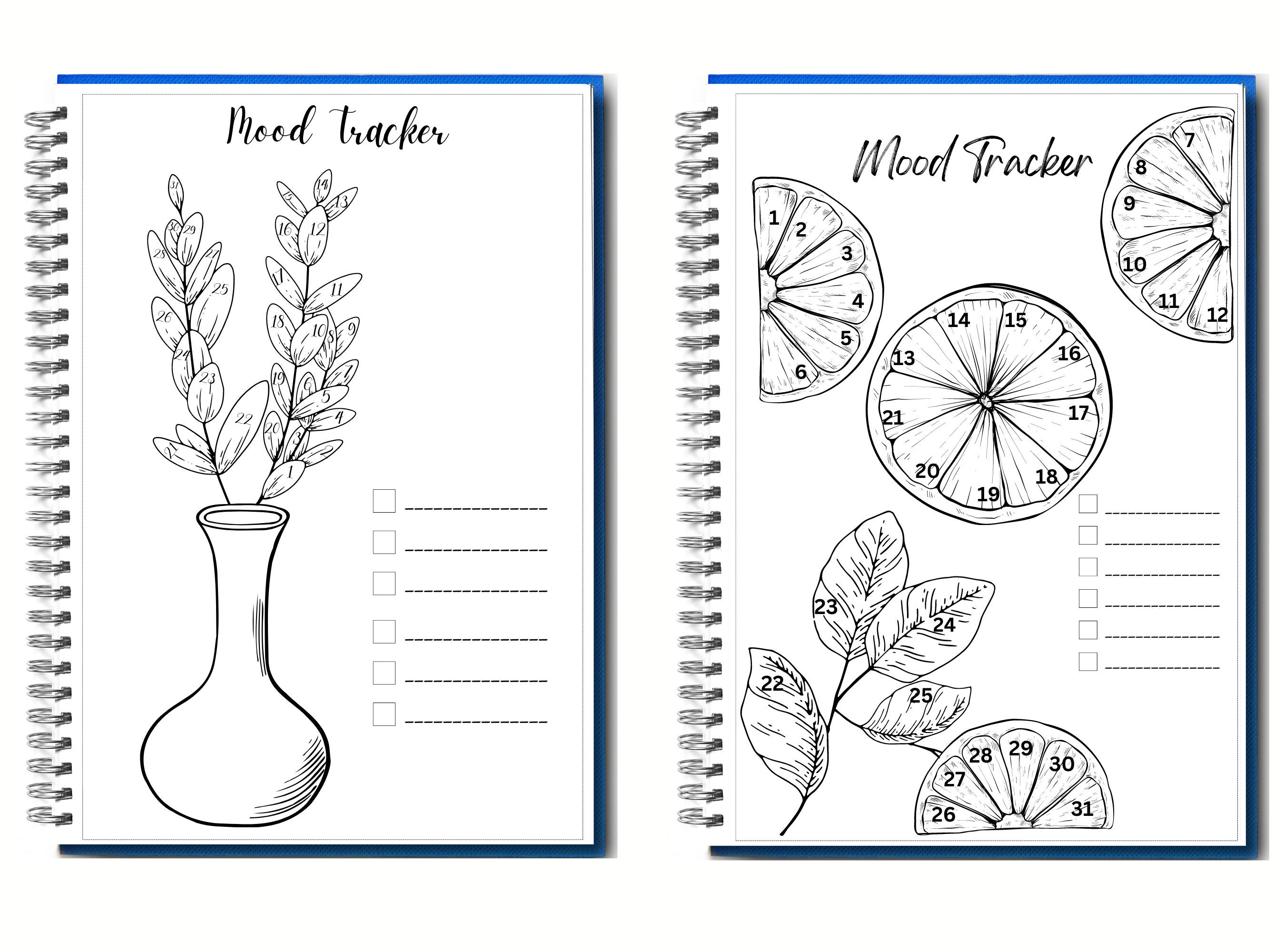 Printable Bullett Journal Page Printable Mood Tracker 12 Month Bundle ...