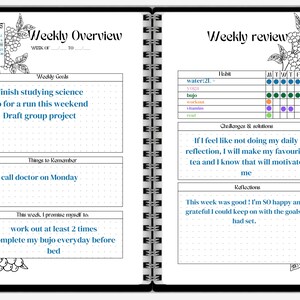 A4 Printable Planner Bujo Pages 5 Weekly Spreads Bullett Journal ...