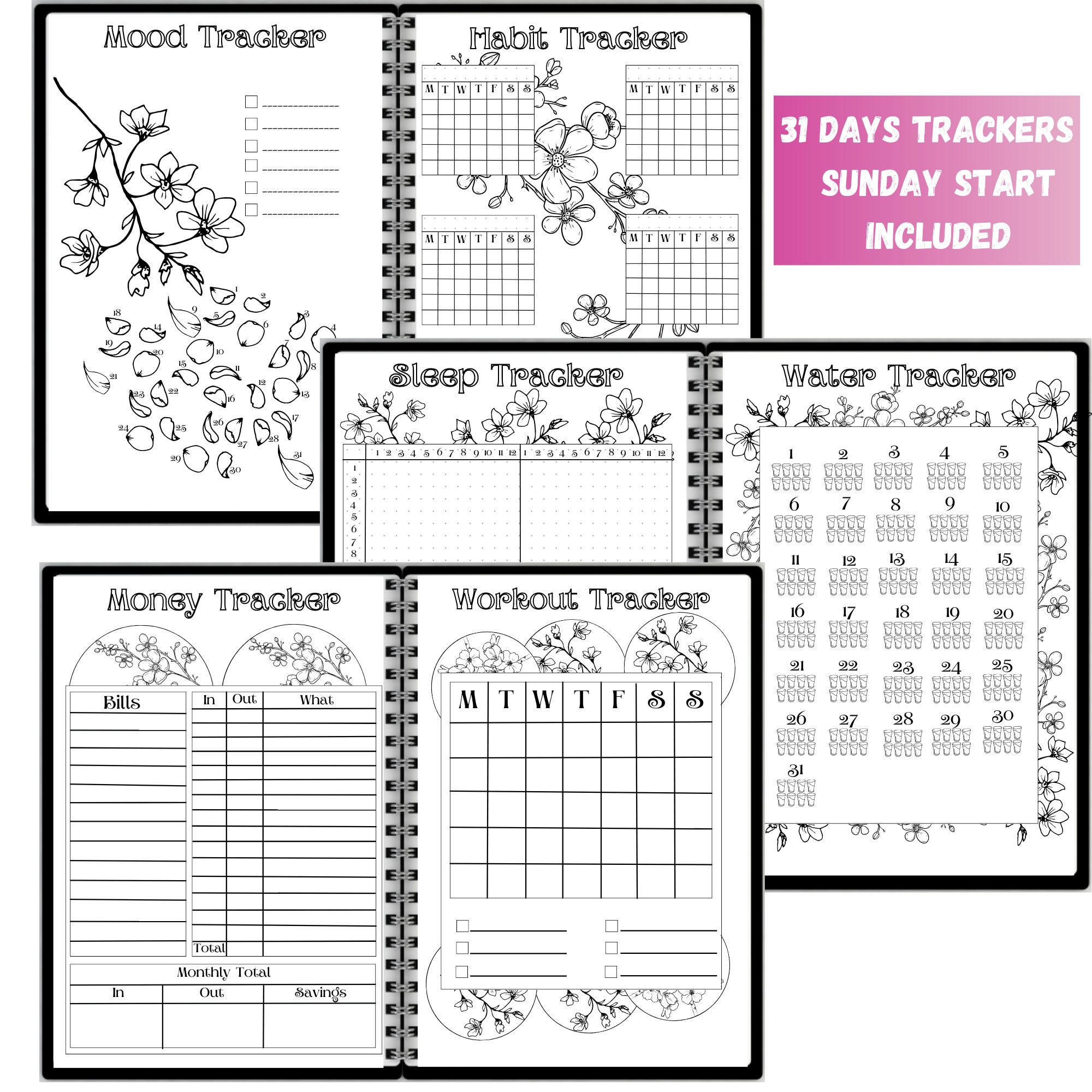 Printable Bullett Journal Printable Monthly Goal Spread Weekly Planner ...