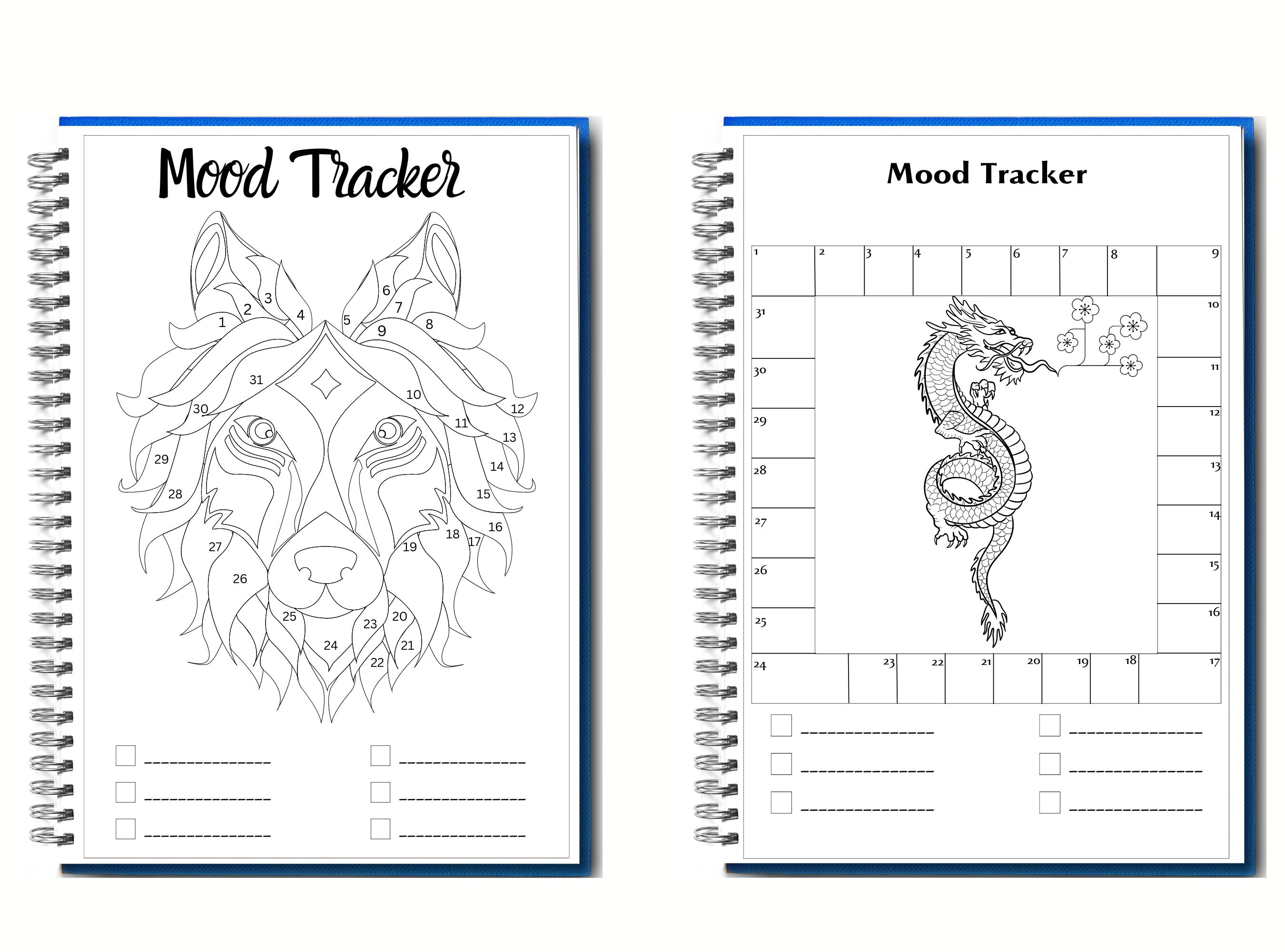 Printable Bullett Journal Page Printable Mood Tracker 12 Month Bundle ...