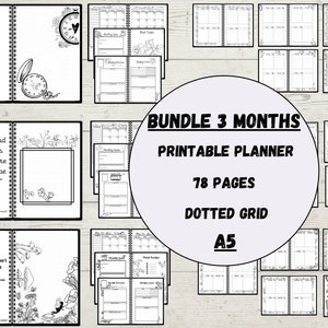 a5 Bundle Planner Bujo Bundle Printable Planner Bundle Premade Bullett Journal Weekly Planner Monthly Mood Tracker Weekly Habit Tracker Goal