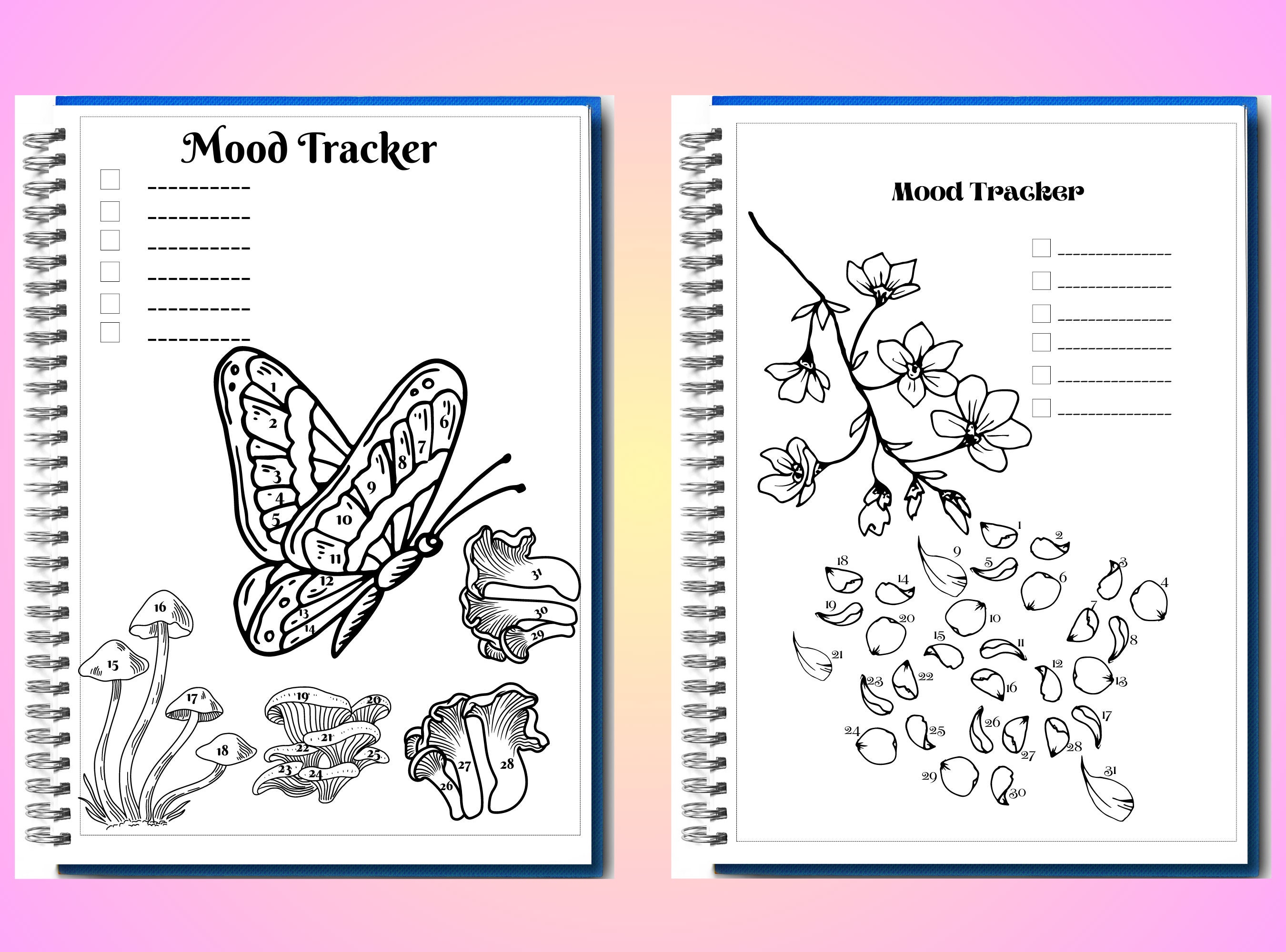 Printable Bullett Journal Page Printable Mood Tracker 12 Month Bundle ...