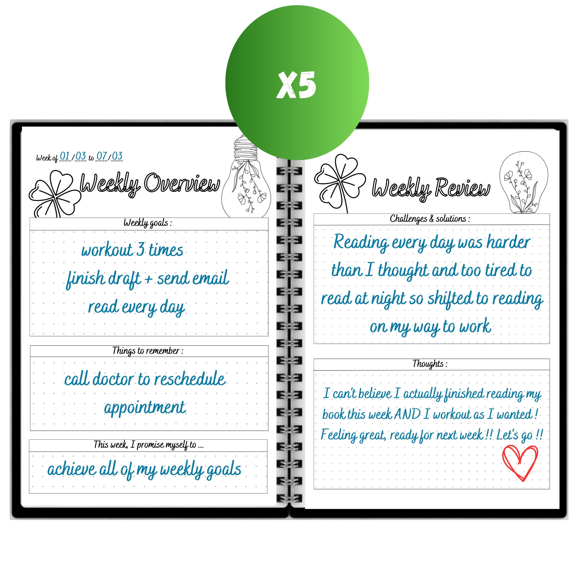 Printable Bullett Journal Printable Monthly Goal Spread Weekly Planner ...