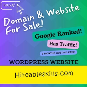 HireableSkills.com - Premium Domain, Website with Backlinks & 6 Months Free Hosting