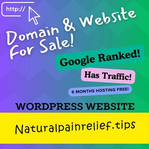 Naturalpainrelief.tips - Premium Domain, Website with Backlinks & 6 Months Free Hosting