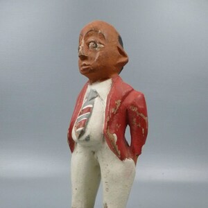 Carved Wooden Folk Art Sculpture - Business Man - Haitian OR African - Suit