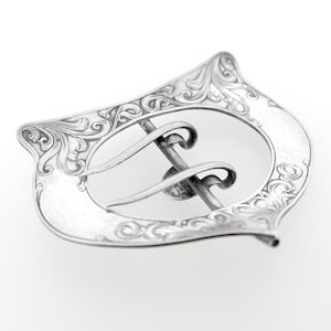 Antique Edwardian Sterling Silver Sash Buckle by Blackinton