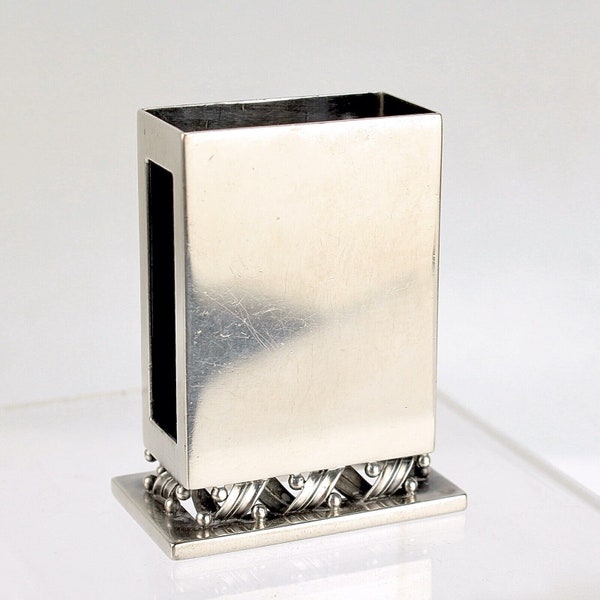 Art Deco Georg Jensen Sterling Silver Matchbox Holder No. 639 by Harald Nielsen