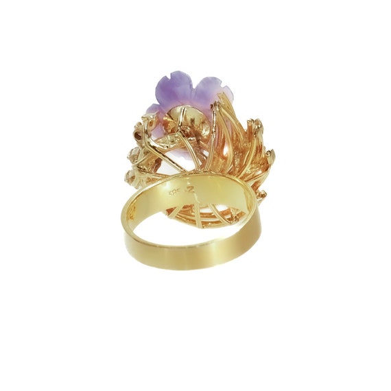 Mid-Century Modern 14k Gold, Amethyst, & Diamond … - image 7