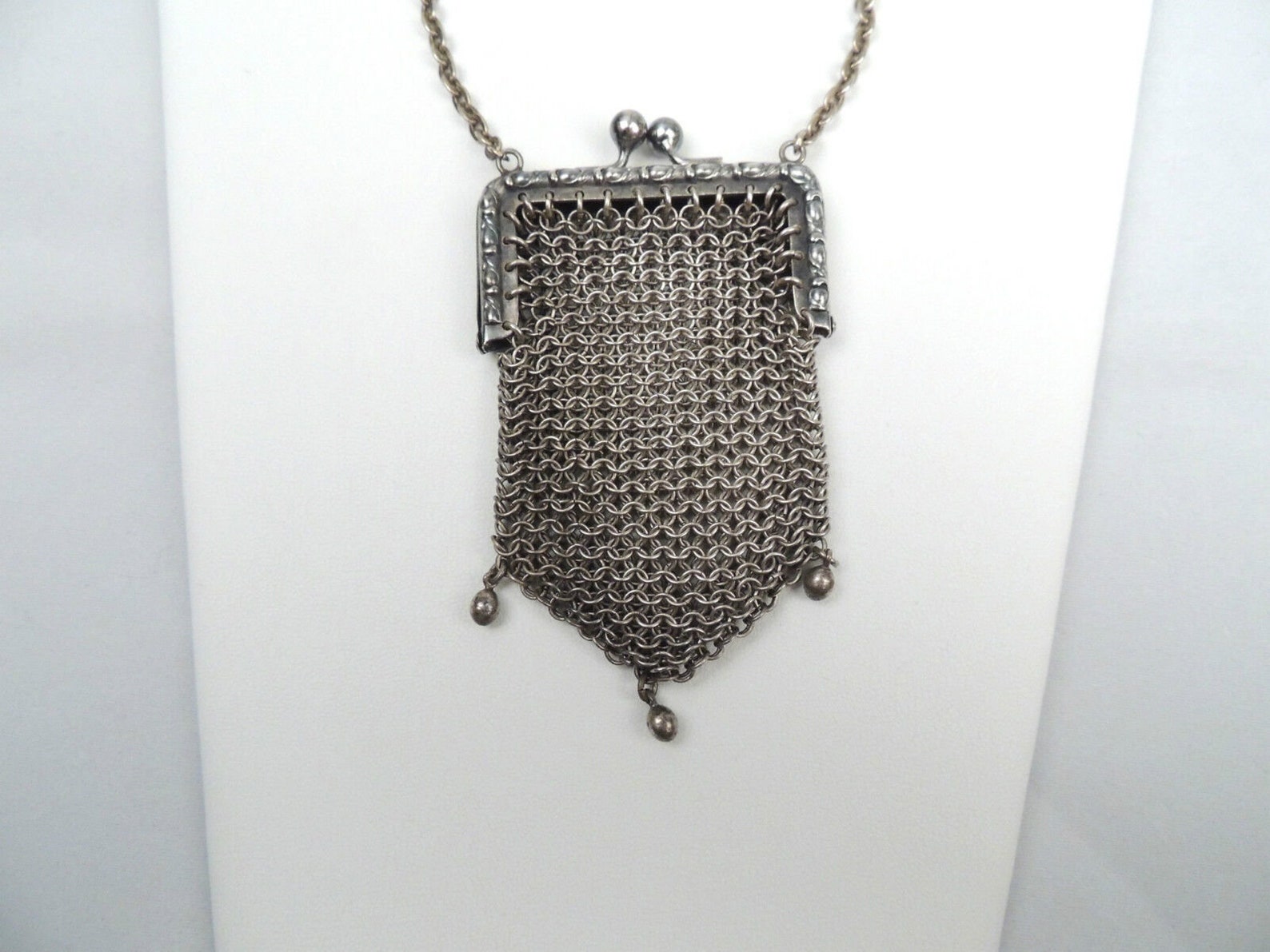 Vintage German Silver Chainmail Mesh Chatelaine Mini Purse Pouch - Etsy