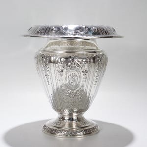 Large Antique Gorham Sterling Silver Maintenon Pattern Flower Vase