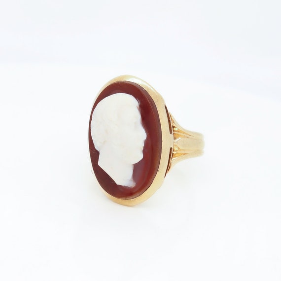 Antique Victorian 14k Gold & Carved Agate Cameo S… - image 7