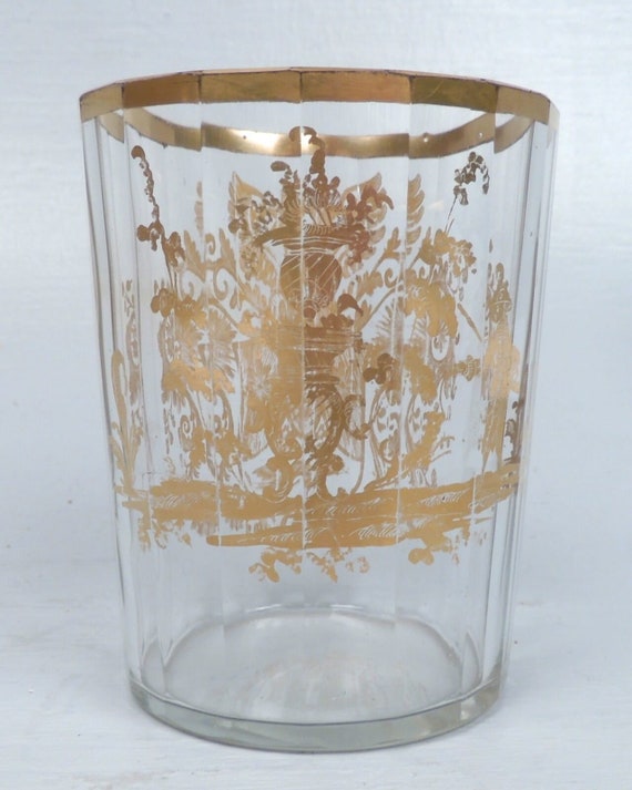 アンティーク グラス セット リボン ガラス コップ 宗教