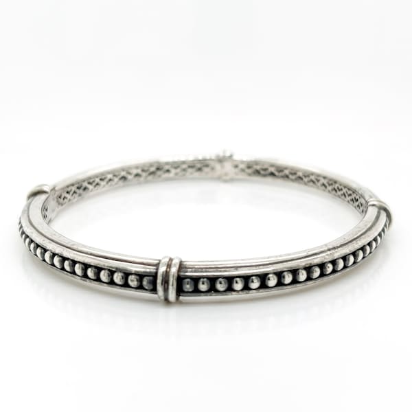 Slane & Slane Sterling Silver Beaded Column Bangle Bracelet