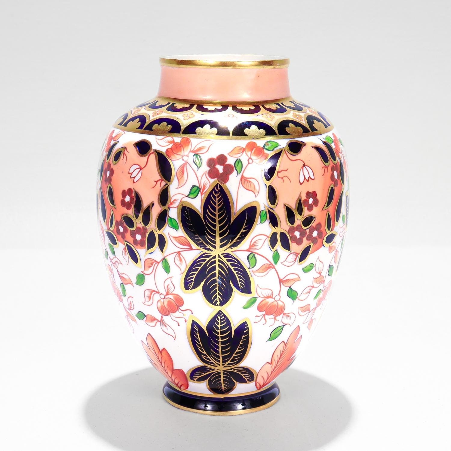 Antique Royal Crown Derby Imari Vase Pattern no. 1366