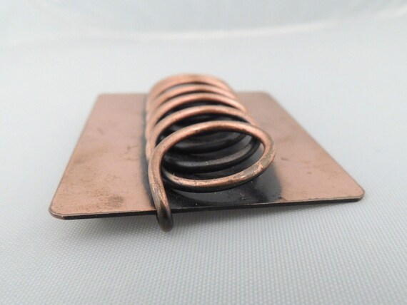 Vintage Modernist Rebajes Signed Copper Twist Bro… - image 7