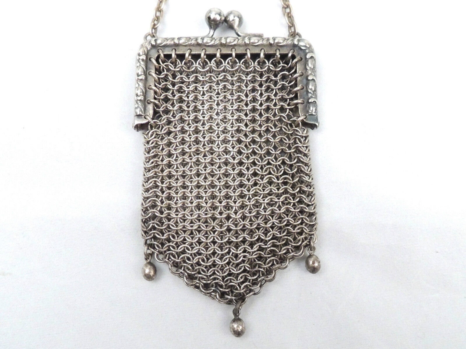 Vintage German Silver Chainmail Mesh Chatelaine Mini Purse Pouch - Etsy