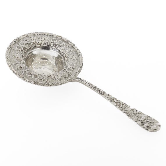 ティーストレーナー薔薇ブーケ（茶こし）スターリングシルバー（純銀