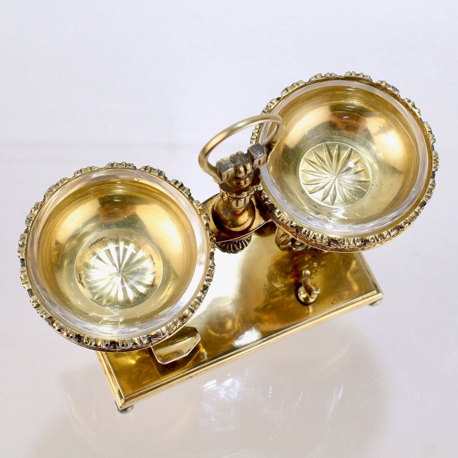 Classic Rococo Items Vintage Rococo Style Figural Italian Gilt Silver Double Caviar Stand or ...
