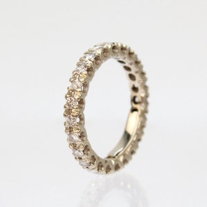 14 Karat White Gold and Diamond Eternity Band Wedding Ring