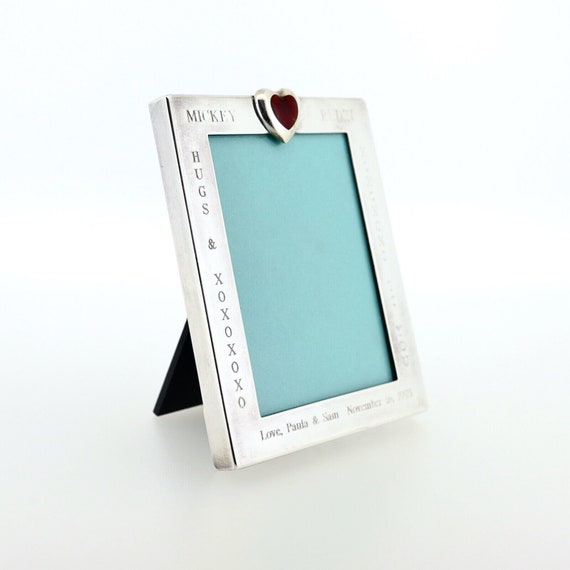 Tiffany and Co Sterling Silver Hugs & Kisses Photo/picture Frame