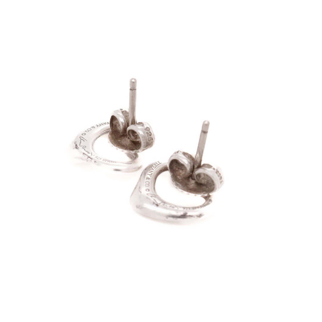 Tiffany & Co Elsa Peretti Open Heart Sterling Silver Stud Earrings