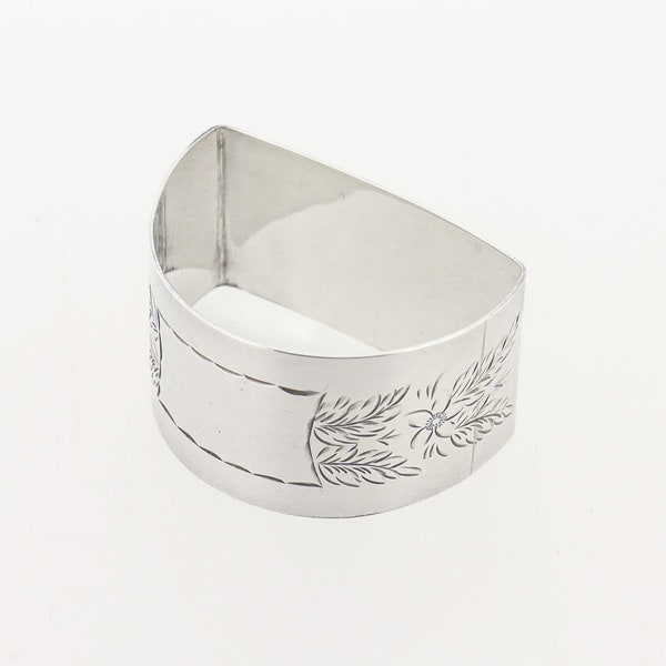 Boxed Semi-Circular English Sterling Silver Napkin Ring by John Rose