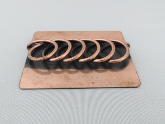 Vintage Modernist Rebajes Signed Copper Twist Bro… - image 2