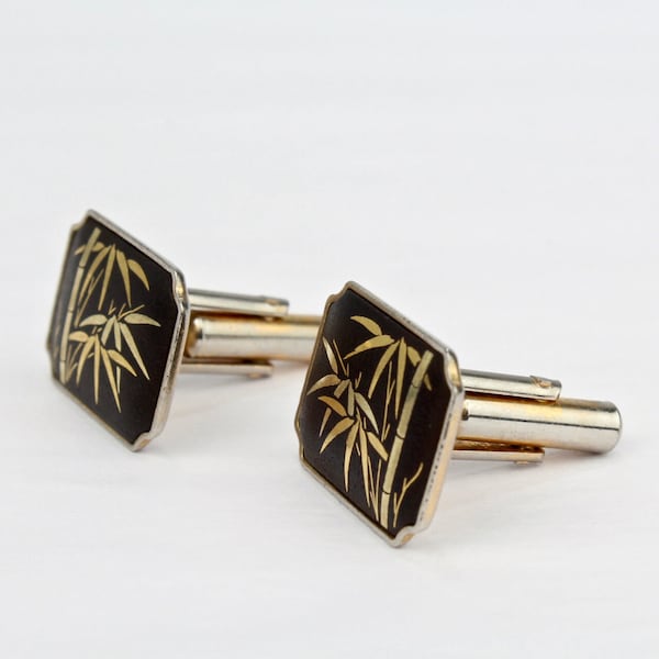 Pair of Vintage Estate Japanese Shakudo Mixed Metals Cufflinks