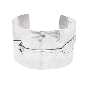 Old Pawn Sterling Silver Cuff Bracelet with Arrow Decoration