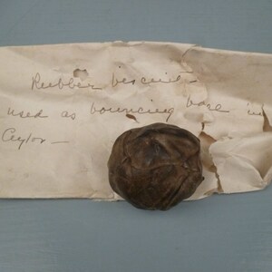 Antique Ceylonese Rubber Biscuit Used as Bouncing Ball - Old Estate Note