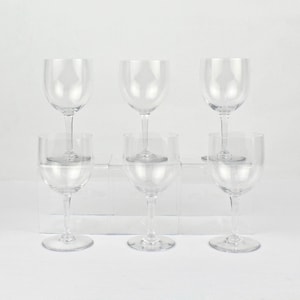 Set of 6 Baccarat Glass Montaigne Non-Optic Wine Glasses - Crystal