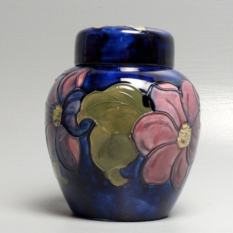Vintage Moorcroft Pottery Clematis Covered Ginger Jar Ginger Etsy