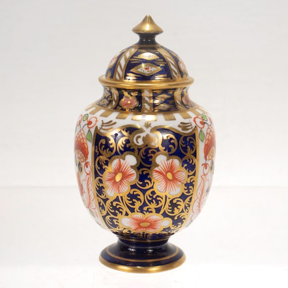 Antique Royal Crown Derby Imari Porcelain Covered Vase