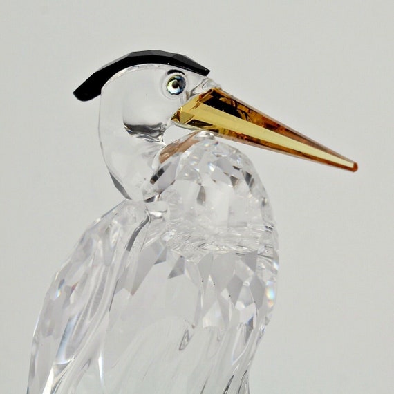 Signed Retired Swarovski Silver Heron Figurine - Etsy
