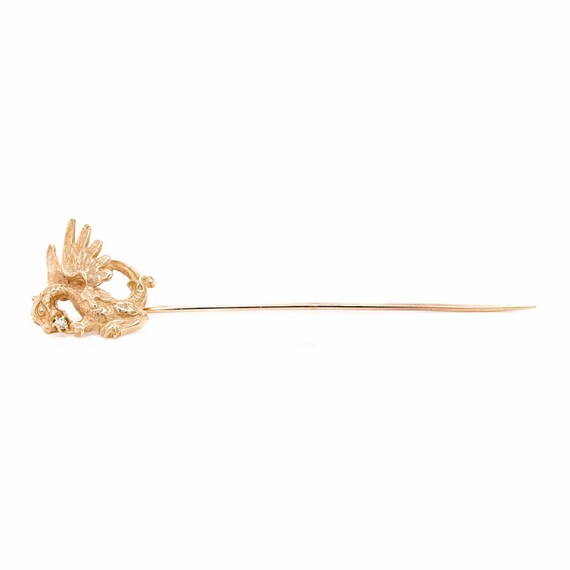 Antique Edwardian 14k Gold Dragon Stick Pin - image 4