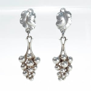 Georg Jensen Sterling Silver &quot;Grapes&quot; Screwback Earrings No. 40