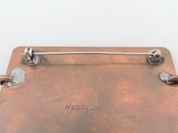 Vintage Modernist Rebajes Signed Copper Twist Bro… - image 10