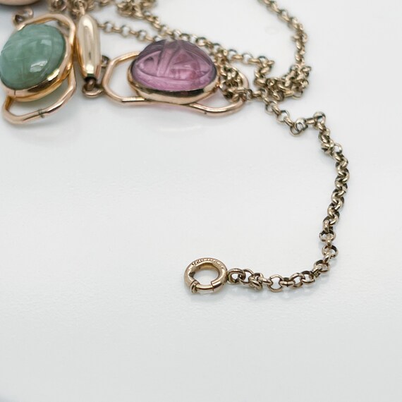 Vintage Estate Gold Filled & Multi-Gemstone Scara… - image 9