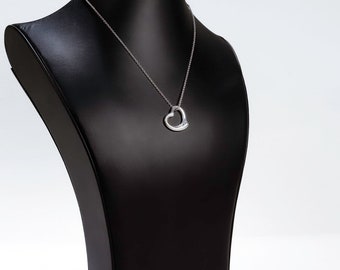 Estate Tiffany & Co Elsa Peretti Large Open Heart Sterling Silver