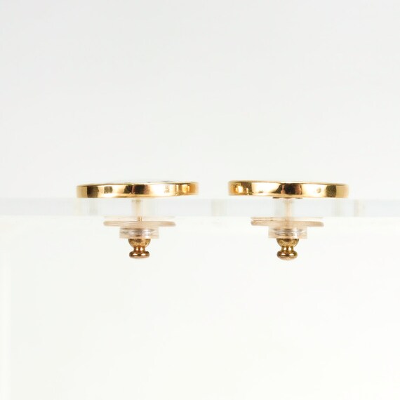 Pair of 14k Gold & Enamel Clockface Stud Earrings - image 9